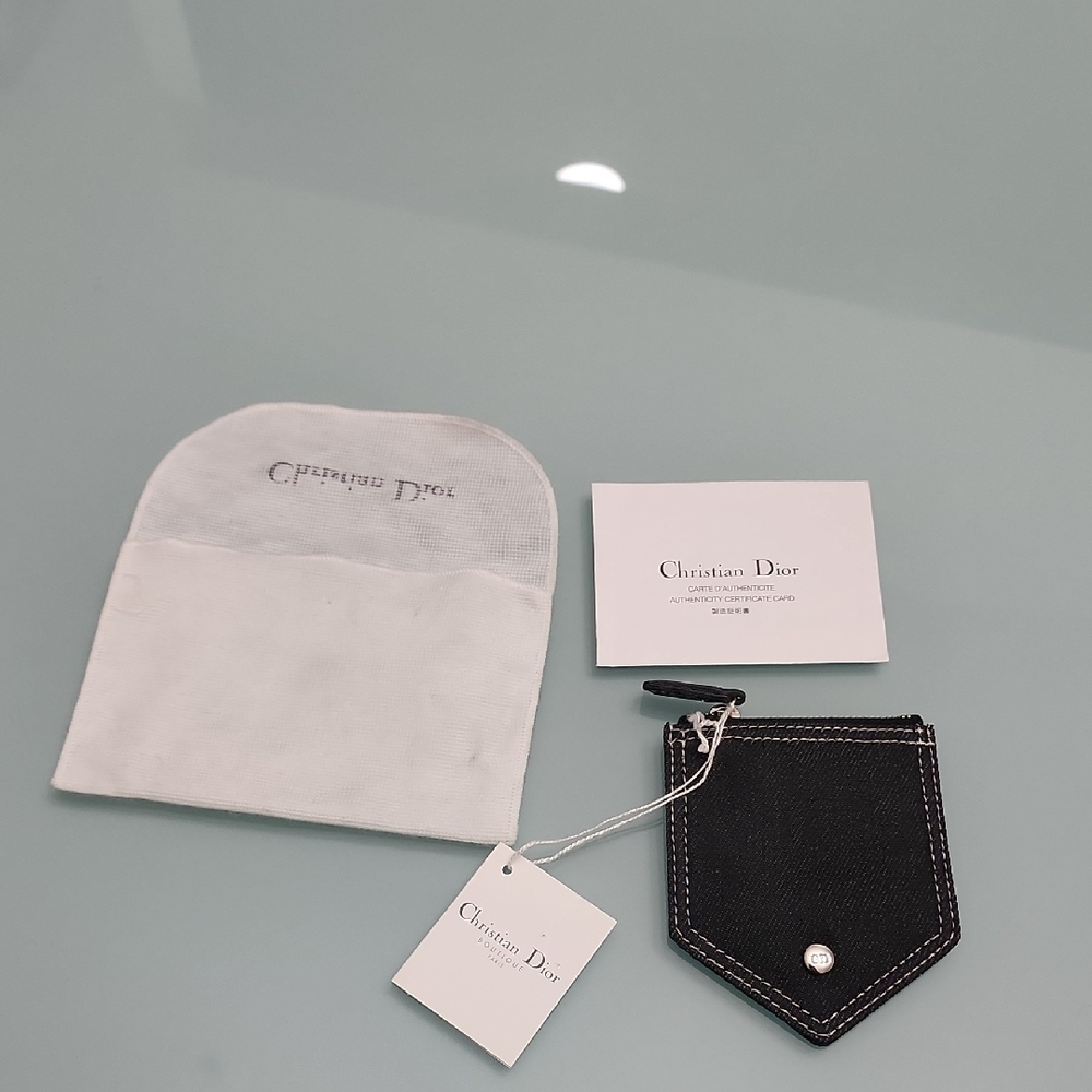 Christian Dior Black Denim Coin Holder